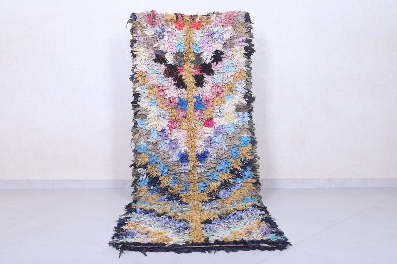 Moroccan Berber Rug – 2.7 x 7.5 Feet – Abstract Multicolored Handwoven Art - DEFERENT MOROCCAN RUGS