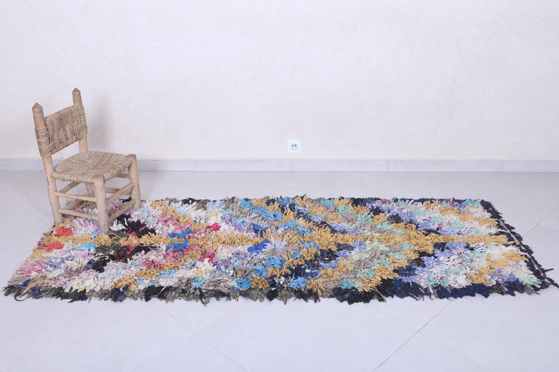 Moroccan Berber Rug – 2.7 x 7.5 Feet – Abstract Multicolored Handwoven Art - DEFERENT MOROCCAN RUGS
