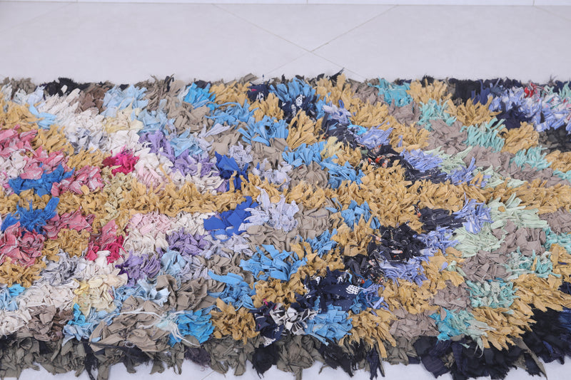 Moroccan Berber Rug – 2.7 x 7.5 Feet – Abstract Multicolored Handwoven Art - DEFERENT MOROCCAN RUGS