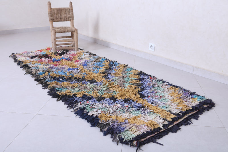 Moroccan Berber Rug – 2.7 x 7.5 Feet – Abstract Multicolored Handwoven Art - DEFERENT MOROCCAN RUGS