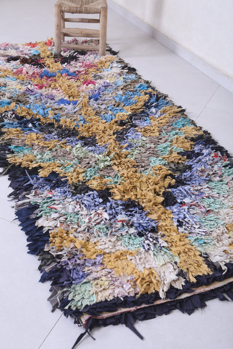 Moroccan Berber Rug – 2.7 x 7.5 Feet – Abstract Multicolored Handwoven Art - DEFERENT MOROCCAN RUGS