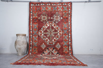 Moroccan Vintage Rug 6.7 x 12.7 Feet – Large Handwoven Berber Carpet - area rugs