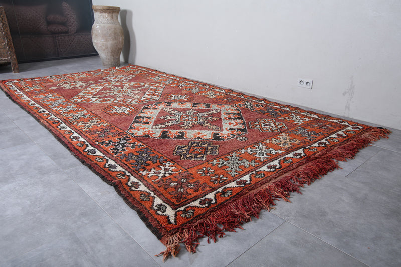 Moroccan Vintage Rug 6.7 x 12.7 Feet – Large Handwoven Berber Carpet - area rugs