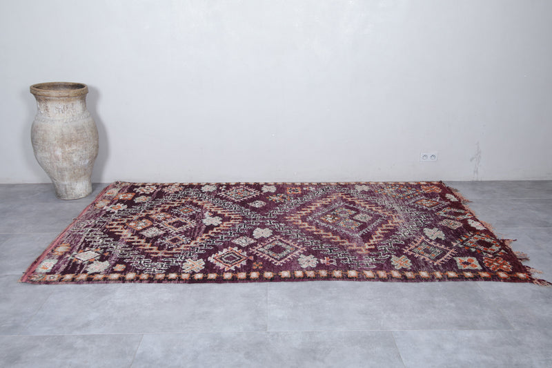 Moroccan Handmade Rug 5.8 x 9.9 Feet – Vintage Wool Berber Carpet - area rugs