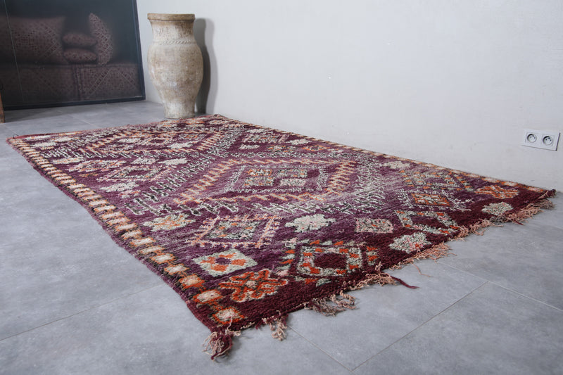 Moroccan Handmade Rug 5.8 x 9.9 Feet – Vintage Wool Berber Carpet - area rugs