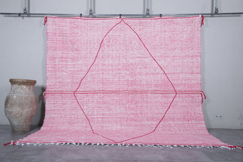 Square Moroccan Rug - 9.9 X 9.9 Feet | Vibrant Pink Geometric Design
