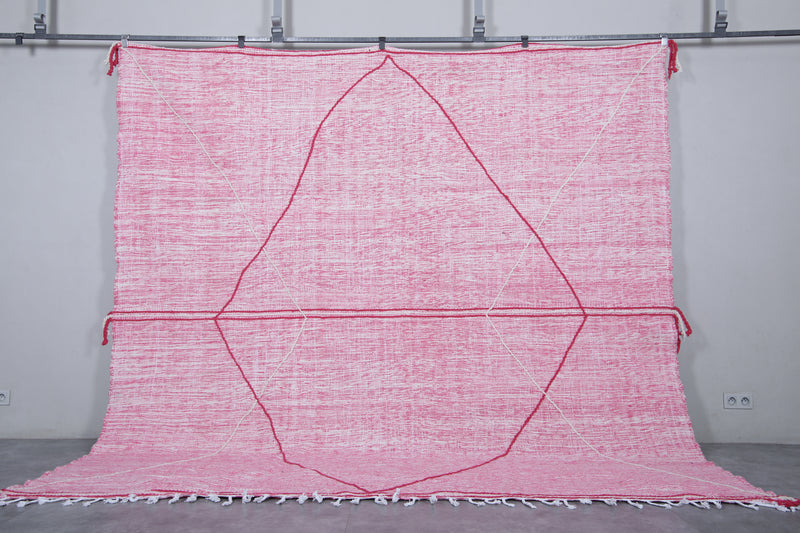 Square Moroccan Rug - 9.9 X 9.9 Feet | Vibrant Pink Geometric Design