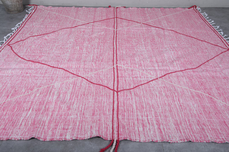 Square Moroccan Rug - 9.9 X 9.9 Feet | Vibrant Pink Geometric Design