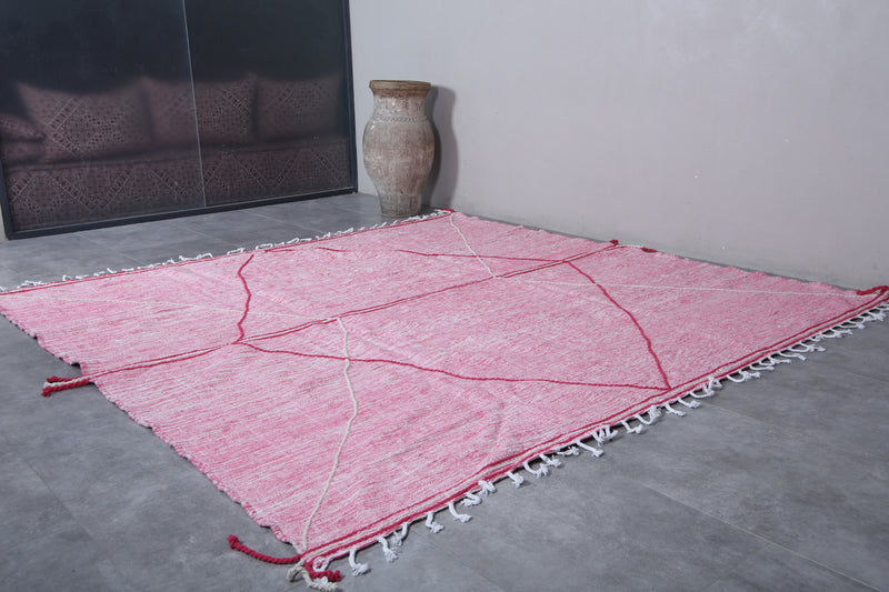 Square Moroccan Rug - 9.9 X 9.9 Feet | Vibrant Pink Geometric Design