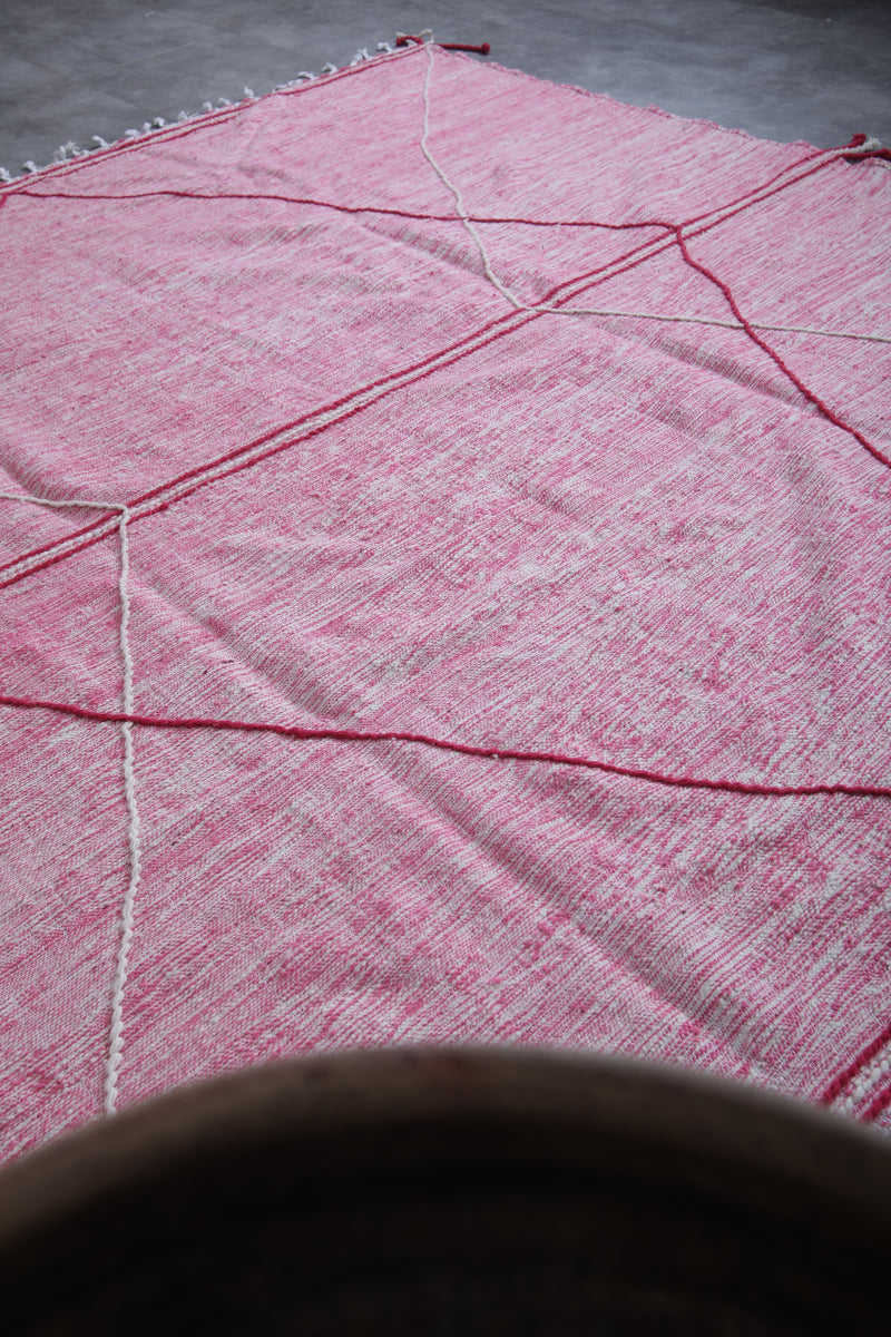 Square Moroccan Rug - 9.9 X 9.9 Feet | Vibrant Pink Geometric Design
