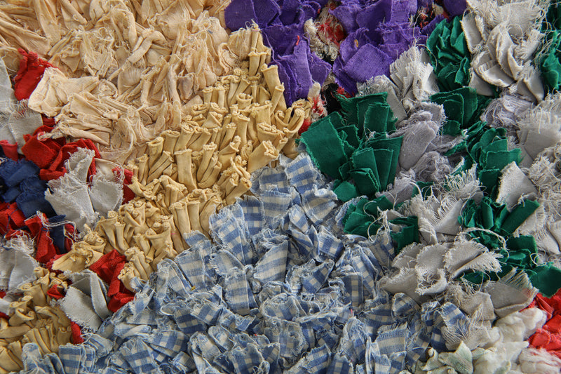 Handmade Moroccan boucherouite runner rug - 2.7 ft x 9 ft