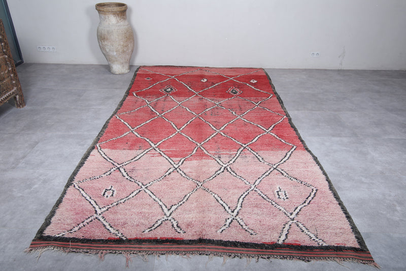 Boujaad Moroccan Rug with Diamond Patterns - 6.3 x 12 Feet - area rugs