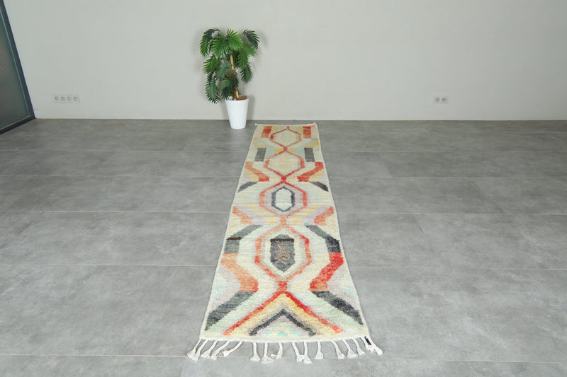 Runner Moroccan rug - Handwoven wool carpet - 2.2 ft x 10.4 ft