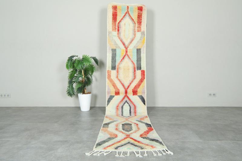 Runner Moroccan rug - Handwoven wool carpet - 2.2 ft x 10.4 ft