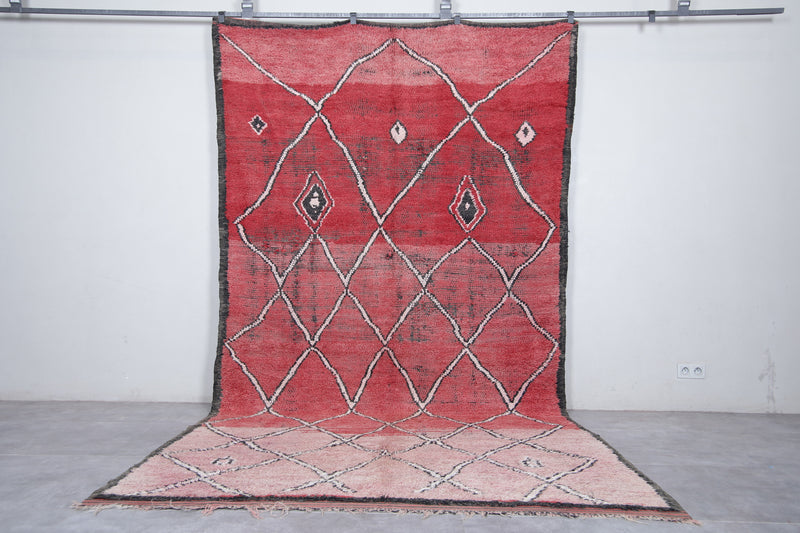 Boujaad Moroccan Rug with Diamond Patterns - 6.3 x 12 Feet - area rugs