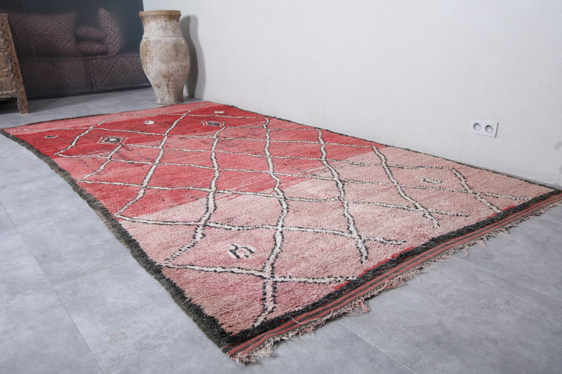 Boujaad Moroccan Rug with Diamond Patterns - 6.3 x 12 Feet - area rugs