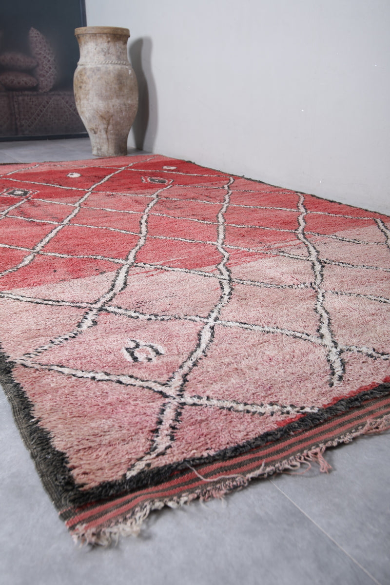 Boujaad Moroccan Rug with Diamond Patterns - 6.3 x 12 Feet - area rugs