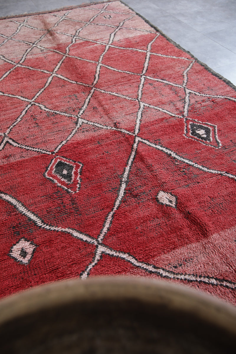 Boujaad Moroccan Rug with Diamond Patterns - 6.3 x 12 Feet - area rugs