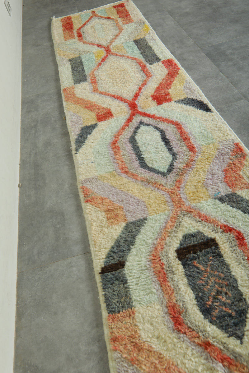 Runner Moroccan rug - Handwoven wool carpet - 2.2 ft x 10.4 ft