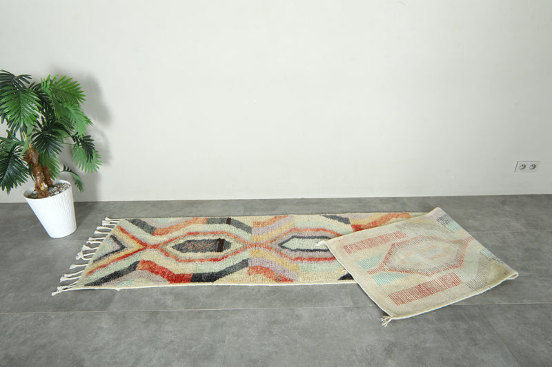 Runner Moroccan rug - Handwoven wool carpet - 2.2 ft x 10.4 ft