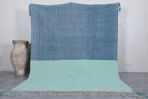 Blue and Sky handmade Beniourain rug - Custom Berber rug