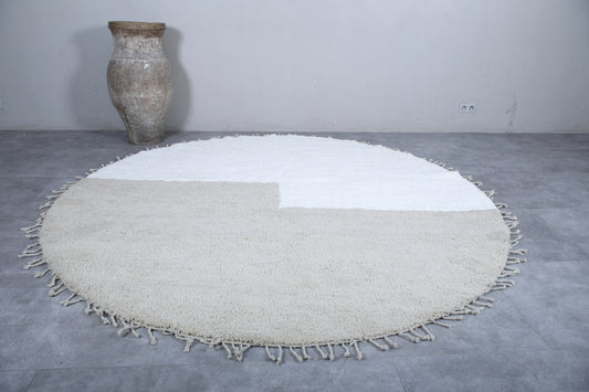 Round berber handmade rug - Custom blue wool rug - Moroccan rug