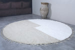 Round berber handmade rug - Custom blue wool rug - Moroccan rug