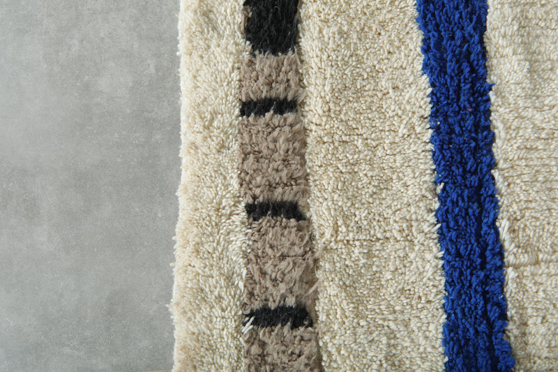 Handmade Moroccan wool rug - Colorful striped area rug - 5.6 ft x 10 ft