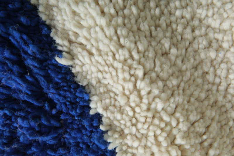 Handmade Moroccan wool rug - Colorful striped area rug - 5.6 ft x 10 ft