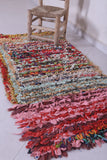 Moroccan berber rug 2.3 X 5 Feet - Boucherouite Rugs