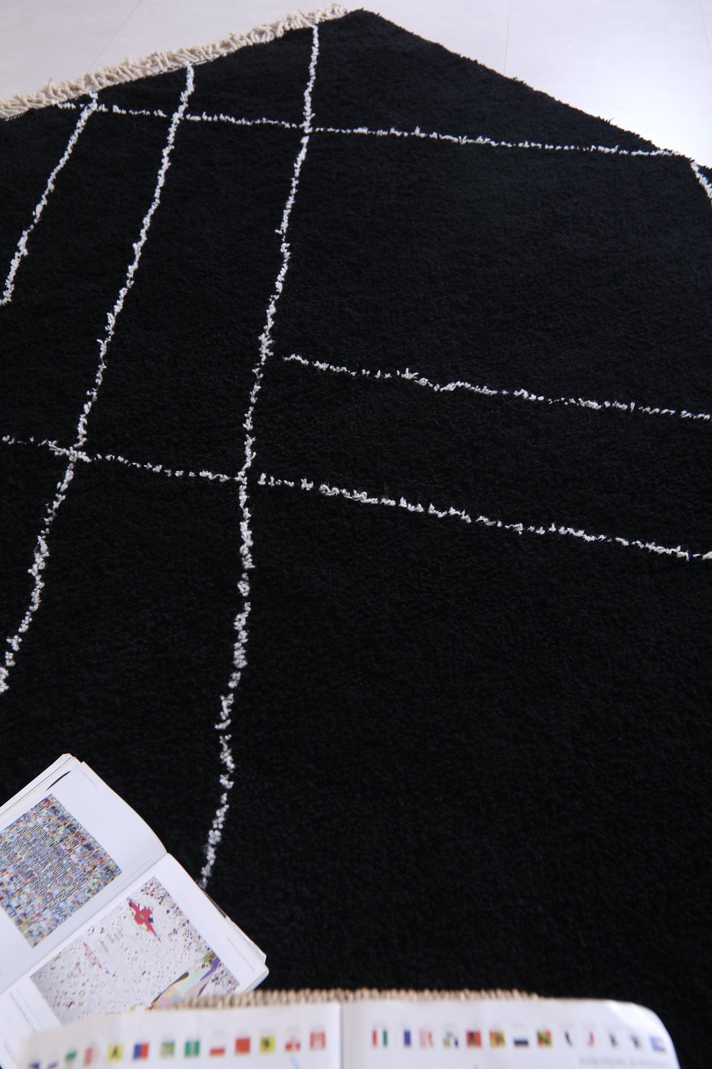 Beni ourain Black rug - Moroccan custom rug