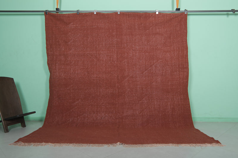 Moroccan Rug - 8 X 9 Feet | Rustic Handwoven Wool - Flat woven rugs