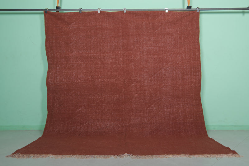 Moroccan Rug - 8 X 9 Feet | Rustic Handwoven Wool - Flat woven rugs