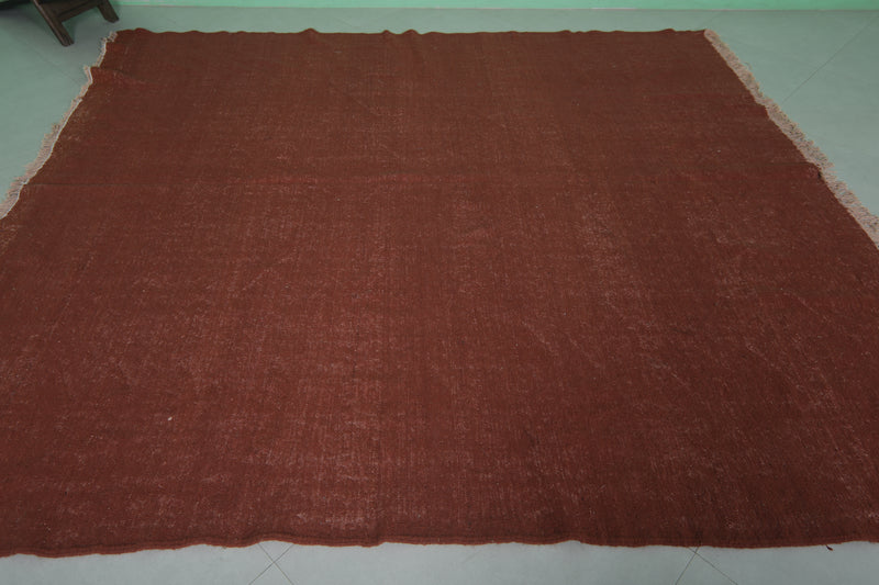 Moroccan Rug - 8 X 9 Feet | Rustic Handwoven Wool - Flat woven rugs