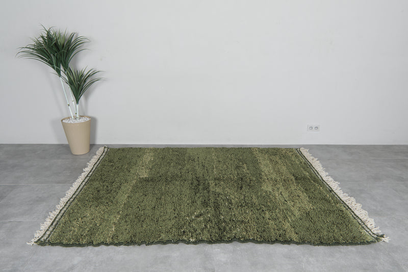 Green Hand-knotted rug 6 FT X 8 FT