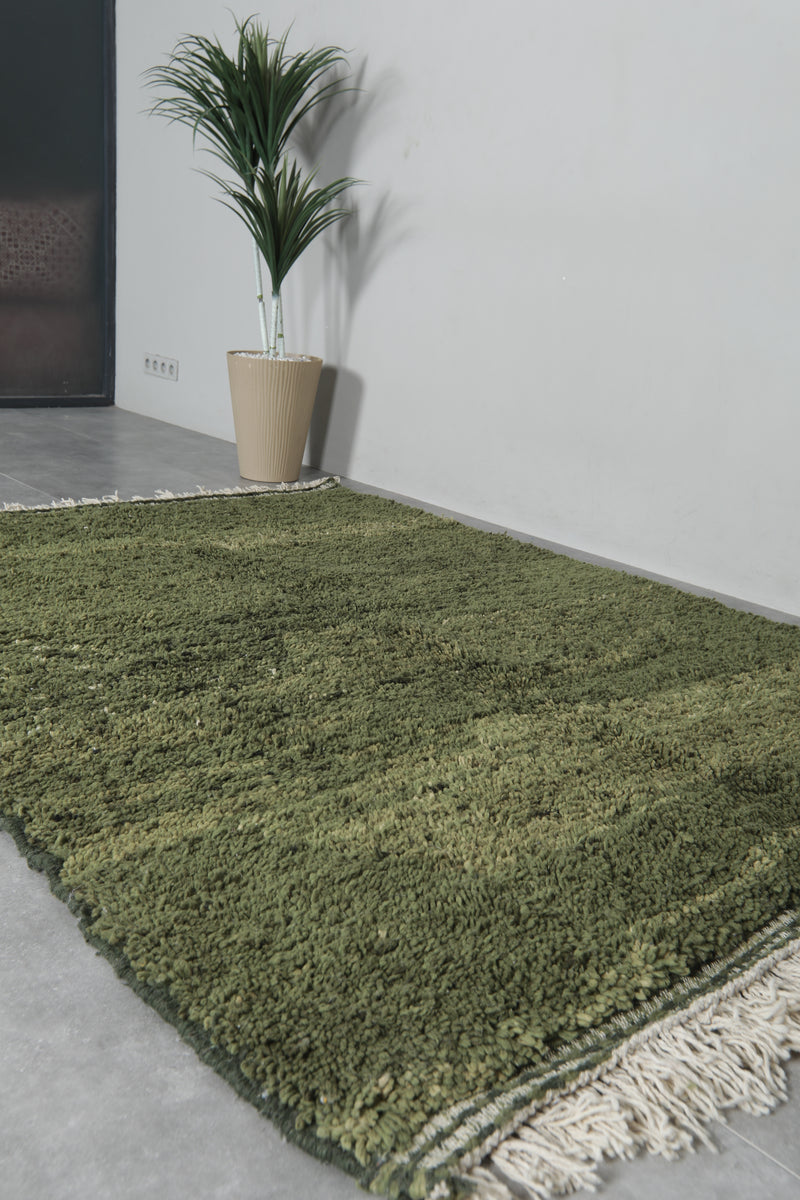 Green Hand-knotted rug 6 FT X 8 FT