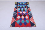 Moroccan berber rug 2.9 X 7.2 Feet - Boucherouite Rugs