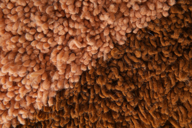 Peach & brown Moroccan minimalist rug - 4.1 FT X 6.2 FT