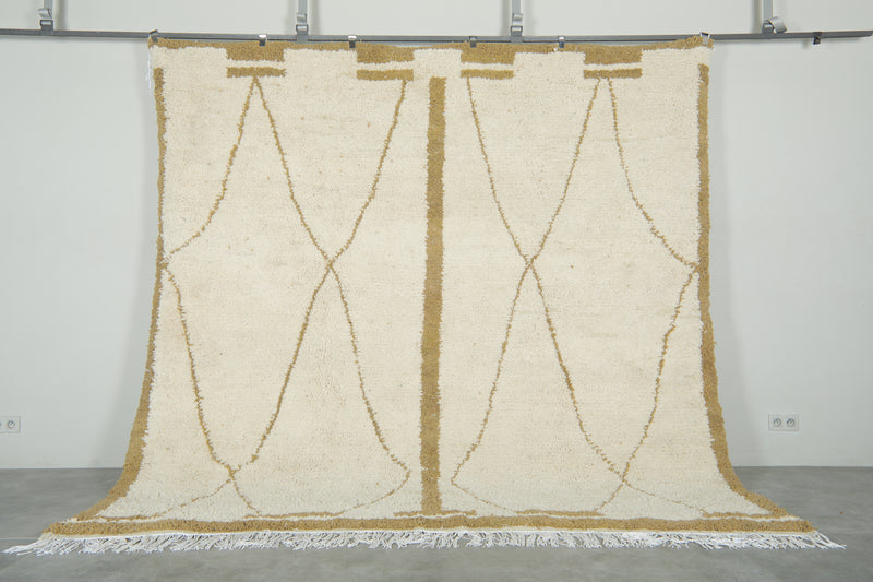 Handmade Moroccan wool rug - 9.1 FT X 9.5 FT