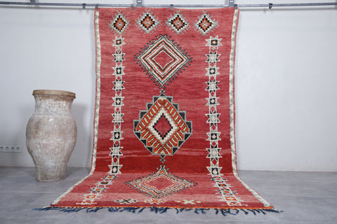 Moroccan berber rug red 5.6 X 10.4 Feet