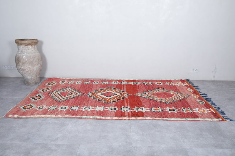 Moroccan Berber Rug Red 5.6 x 10.4 Feet – Handmade Tribal Carpet