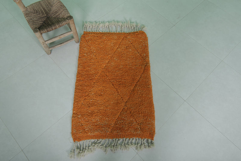 Orange Moroccan rug - 2.1 x 3.4 ft | Vibrant handcrafted accent