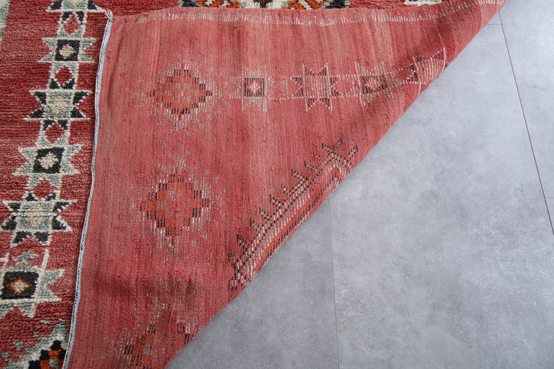 Moroccan Berber Rug Red 5.6 x 10.4 Feet – Handmade Tribal Carpet