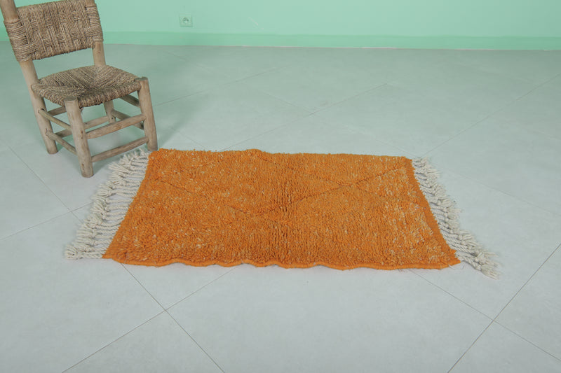 Orange Moroccan rug - 2.1 x 3.4 ft | Vibrant handcrafted accent