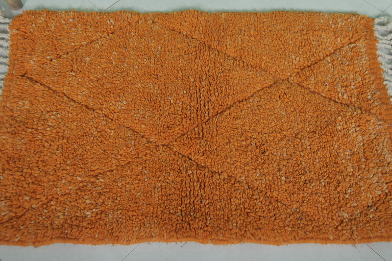 Orange Moroccan rug - 2.1 x 3.4 ft | Vibrant handcrafted accent