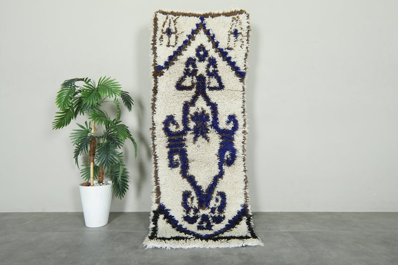 Handwoven boucherouite rug - 2.2 ft x 6.2 ft - Berber carpet