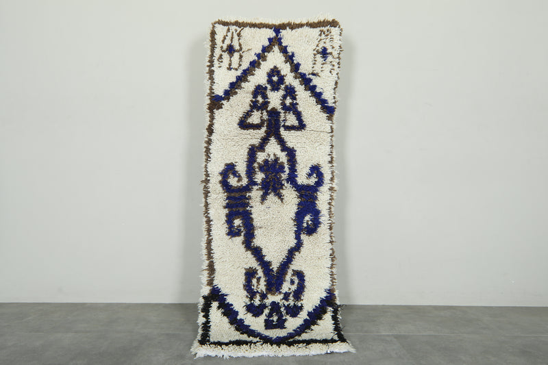 Handwoven boucherouite rug - 2.2 ft x 6.2 ft - Berber carpet
