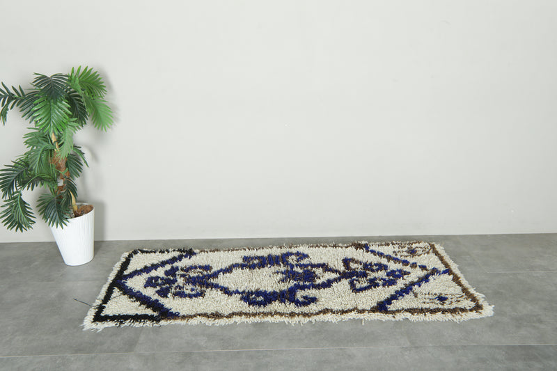 Handwoven boucherouite rug - 2.2 ft x 6.2 ft - Berber carpet