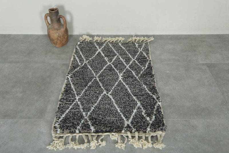 Handmade small Moroccan beni ourain rug - 2.2 ft x 3.4 ft