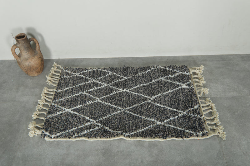 Handmade small Moroccan beni ourain rug - 2.2 ft x 3.4 ft